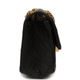 Pre-owned Chanel Mini Reissue 224 2.55 Flap Bag Black Crumpled Aged Calfskin Antique Gold Hardware - Thumbnail View 3