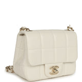 Chanel Monacoco Mini Square Flap Bag White Lambskin Light Gold Hardware - Thumbnail View 2