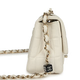 Chanel Monacoco Mini Square Flap Bag White Lambskin Light Gold Hardware - Thumbnail View 3