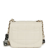 Chanel Monacoco Mini Square Flap Bag White Lambskin Light Gold Hardware - Thumbnail View 4