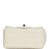 Chanel Monacoco Mini Square Flap Bag White Lambskin Light Gold Hardware - Thumbnail View 6