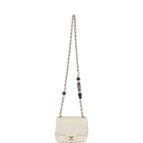 Chanel Monacoco Mini Square Flap Bag White Lambskin Light Gold Hardware - Thumbnail View 7