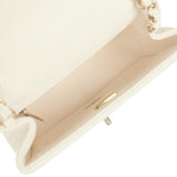 Chanel Monacoco Mini Square Flap Bag White Lambskin Light Gold Hardware - Thumbnail View 9