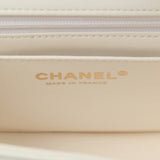 Chanel Monacoco Mini Square Flap Bag White Lambskin Light Gold Hardware - Thumbnail View 10