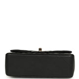 Chanel Mini Classic Rectangular Top Handle Flap Bag Black Lambskin Light Gold Hardware - Thumbnail View 6