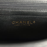 Chanel Mini Classic Rectangular Top Handle Flap Bag Black Lambskin Light Gold Hardware - Thumbnail View 9