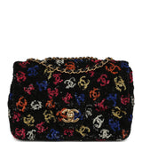 Pre-owned Chanel Mini Rectangular Flap Bag Black, Multi Sequin Gold Hardware - Thumbnail View 1