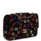 Pre-owned Chanel Mini Rectangular Flap Bag Black, Multi Sequin Gold Hardware - Thumbnail View 2