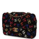 Pre-owned Chanel Mini Rectangular Flap Bag Black, Multi Sequin Gold Hardware - Thumbnail View 5