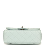 Chanel Mini Classic Rectangular Top Handle Flap Bag Light Blue Lambskin Light Gold Hardware - Thumbnail View 6