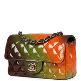 Pre-owned Chanel Mini Paris-Dakar "Sunset Rectangular Flap Bag Brown, Green, Orange Patent Light Gold Hardware - Thumbnail View 5
