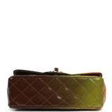 Pre-owned Chanel Mini Paris-Dakar "Sunset Rectangular Flap Bag Brown, Green, Orange Patent Light Gold Hardware - Thumbnail View 6