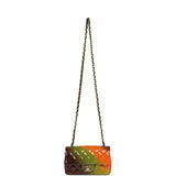 Pre-owned Chanel Mini Paris-Dakar "Sunset Rectangular Flap Bag Brown, Green, Orange Patent Light Gold Hardware - Thumbnail View 7
