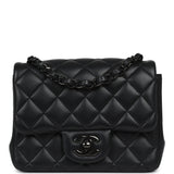 Pre-owned Chanel Mini Classic Square Flap Bag So Black Lambskin Black Hardware - Thumbnail View 1