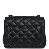 Pre-owned Chanel Mini Classic Square Flap Bag So Black Lambskin Black Hardware - Thumbnail View 5