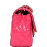 Pre-owned Chanel Mini Classic Rectangular Flap Bag Hot Pink Patent Gold Hardware - Thumbnail View 3
