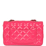 Pre-owned Chanel Mini Classic Rectangular Flap Bag Hot Pink Patent Gold Hardware - Thumbnail View 4
