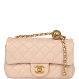Pre-owned Chanel Mini Pearl Crush Rectangular Flap Bag Light Pink Lambskin Brushed Gold Hardware - Thumbnail View 1