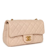 Pre-owned Chanel Mini Pearl Crush Rectangular Flap Bag Light Pink Lambskin Brushed Gold Hardware - Thumbnail View 2