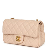 Pre-owned Chanel Mini Pearl Crush Rectangular Flap Bag Light Pink Lambskin Brushed Gold Hardware - Thumbnail View 5