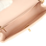 Pre-owned Chanel Mini Pearl Crush Rectangular Flap Bag Light Pink Lambskin Brushed Gold Hardware - Thumbnail View 9