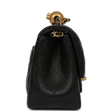 Chanel Mini Square Pearl Crush Flap Bag Black Lambskin Antique Gold Hardware - Thumbnail View 3