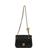 Chanel Mini Square Pearl Crush Flap Bag Black Lambskin Antique Gold Hardware - Thumbnail View 7