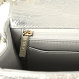 Chanel Mini Classic Rectangular Flap Bag Silver Metallic Crumpled Calfskin Light Gold Hardware - Thumbnail View 9