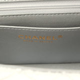 Chanel Mini Classic Rectangular Flap Bag Silver Metallic Crumpled Calfskin Light Gold Hardware - Thumbnail View 10