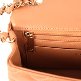 Chanel Mini Classic Rectangular Flap Bag Caramel Lambskin Light Gold Hardware - Thumbnail View 9