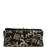 Pre-owned Chanel Mini Graffiti Reissue 224 2.55 Flap Bag Black, Gold Croc Embossed Calfskin Brushed Gold Hardware - Thumbnail View 6