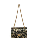 Pre-owned Chanel Mini Graffiti Reissue 224 2.55 Flap Bag Black, Gold Croc Embossed Calfskin Brushed Gold Hardware - Thumbnail View 7