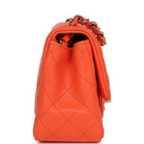 Chanel Mini Classic Square Flap Bag Orange Lambskin Gold Hardware - Thumbnail View 3