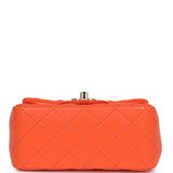 Chanel Mini Classic Square Flap Bag Orange Lambskin Gold Hardware - Thumbnail View 6
