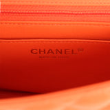 Chanel Mini Classic Square Flap Bag Orange Lambskin Gold Hardware - Thumbnail View 10
