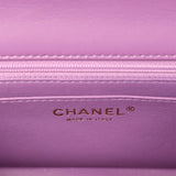 Pre-owned Chanel Mini Rectangular Flap Bag Purple Lambskin Light Gold Hardware - Thumbnail View 9
