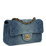 Chanel Mini Rectangular Flap Bag Blue Ombre Denim Brushed Gold Hardware - Thumbnail View 2