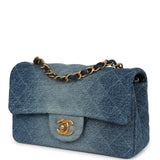 Chanel Mini Rectangular Flap Bag Blue Ombre Denim Brushed Gold Hardware - Thumbnail View 5