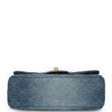 Chanel Mini Rectangular Flap Bag Blue Ombre Denim Brushed Gold Hardware - Thumbnail View 6