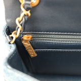 Chanel Mini Rectangular Flap Bag Blue Ombre Denim Brushed Gold Hardware - Thumbnail View 10