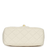 Chanel Mini Square Pearl Crush Flap Bag White Lambskin Antique Gold Hardware - Thumbnail View 6