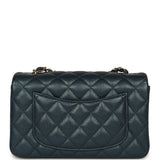 Pre-owned Chanel Mini Classic Rectangular Flap Bag Blue Iridescent Caviar Light Gold Hardware - Thumbnail View 4