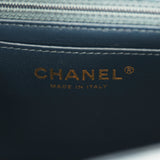 Pre-owned Chanel Mini Classic Rectangular Flap Bag Blue Iridescent Caviar Light Gold Hardware - Thumbnail View 9