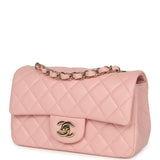 Chanel Mini Classic Rectangular Flap Bag Light Pink Lambskin Light Gold Hardware - Thumbnail View 5