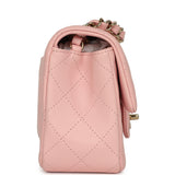 Chanel Mini Classic Rectangular Flap Bag Light Pink Lambskin Light Gold Hardware - Thumbnail View 3