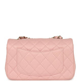 Chanel Mini Classic Rectangular Flap Bag Light Pink Lambskin Light Gold Hardware - Thumbnail View 4