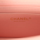 Chanel Mini Classic Rectangular Flap Bag Light Pink Lambskin Light Gold Hardware - Thumbnail View 9