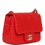 Chanel Monacoco Mini Square Flap Bag Red Lambskin Light Gold Hardware - Thumbnail View 2