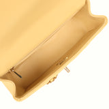 Chanel Mini Rectangular Flap with Top Handle Yellow Lambskin Light Gold Hardware - Thumbnail View 8
