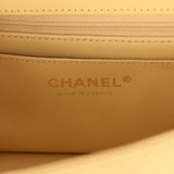 Chanel Mini Rectangular Flap with Top Handle Yellow Lambskin Light Gold Hardware - Thumbnail View 9